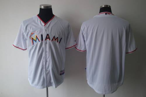 Miami Marlins Blank White 2018 Home Stitched Mlb Jersey