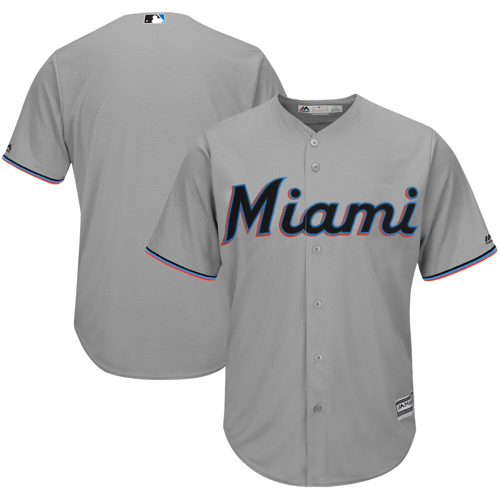 Miami Marlins Majestic 2019 Official Cool Base Jersey Gray