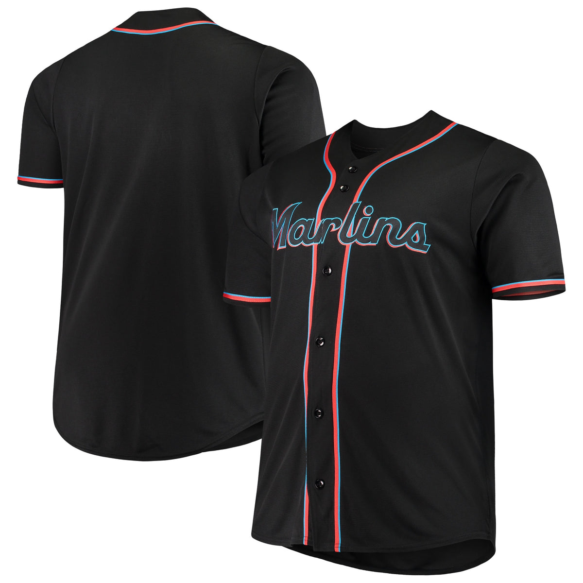 Miami Marlins Majestic Big Tall Alternate Replica Team Jersey Black