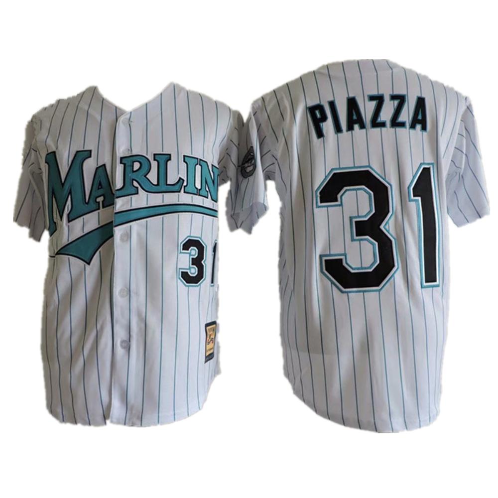 Miami Marlins Mike Piazza White Throwback Jersey