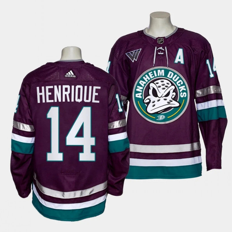 Mighty Ducks 14 Adam Henrique 2023 24 30th Anniversary Alternate Authentic Purple Jersey Mens