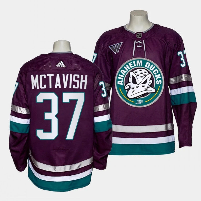 Mighty Ducks 37 Mason Mctavish 2023 24 30th Anniversary Alternate Authentic Purple Jersey Mens