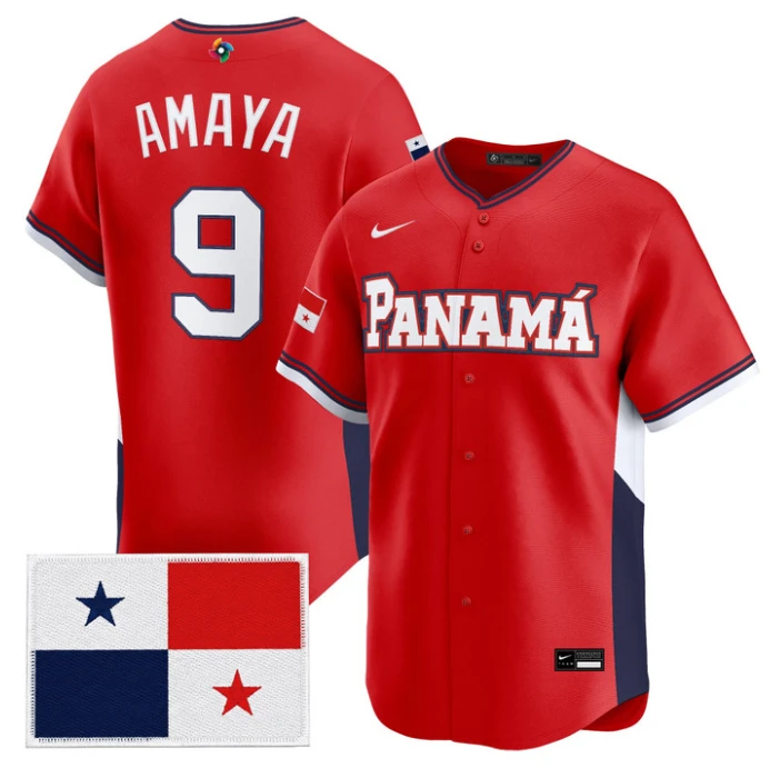 Miguel Amaya Jersey #9 Team Panama 2026 World Baseball Classic Stitched