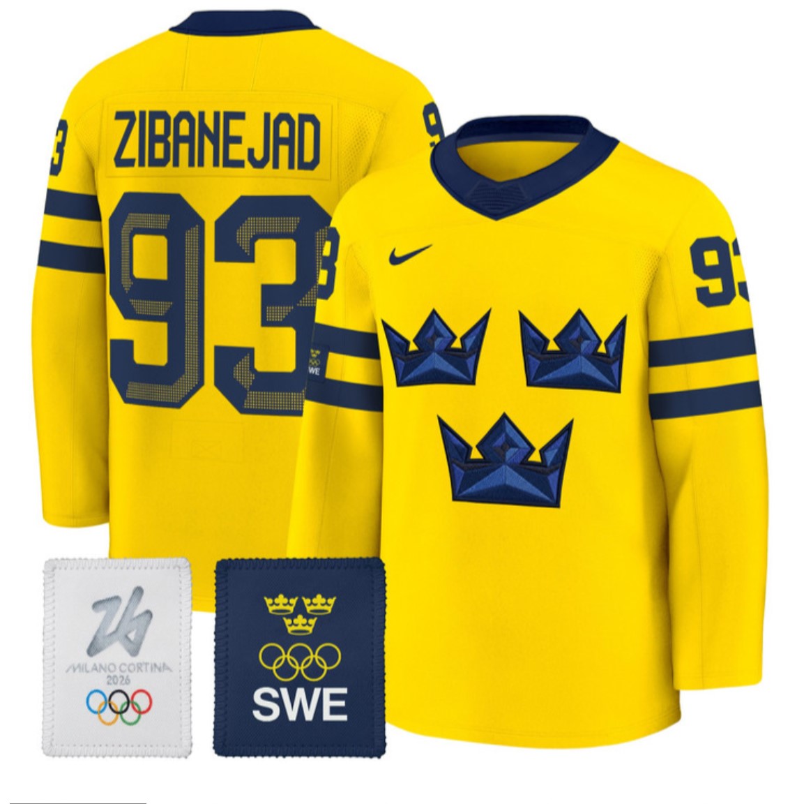 Mika Zibanejad Jersey #93 Sweden Olympic 2026 Premium All Stitched