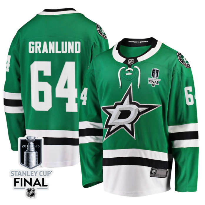Mikael Granlund 64 Dallas Stars 2025 STANLEY CUP Final Patch Home Men Jersey Bla
