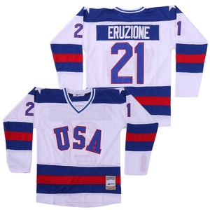Mike Eruzione #21 Team Usa Miracle On Ice Hockey Jersey White