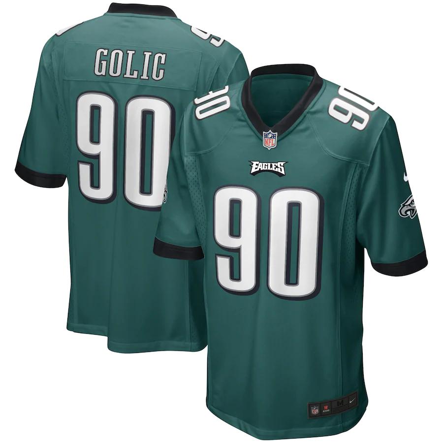 Mike Golic Philadelphia Eagles Nike Game Retired Player Jersey Midnight Green
