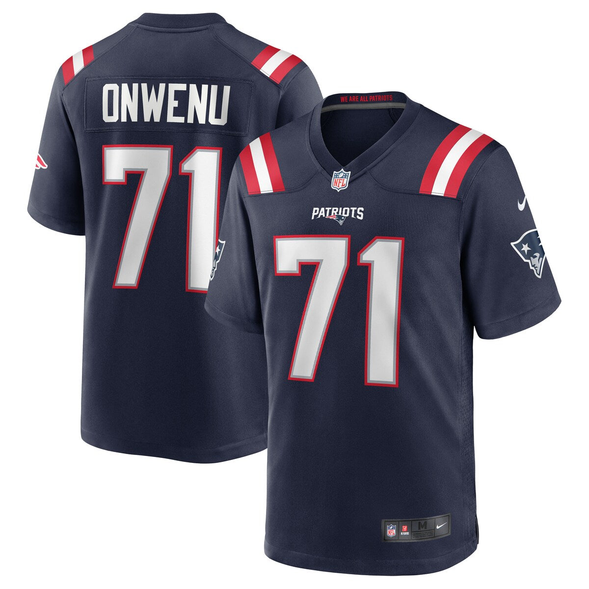 Mike Onwenu New England Patriots Nike Team Game Jersey Navy