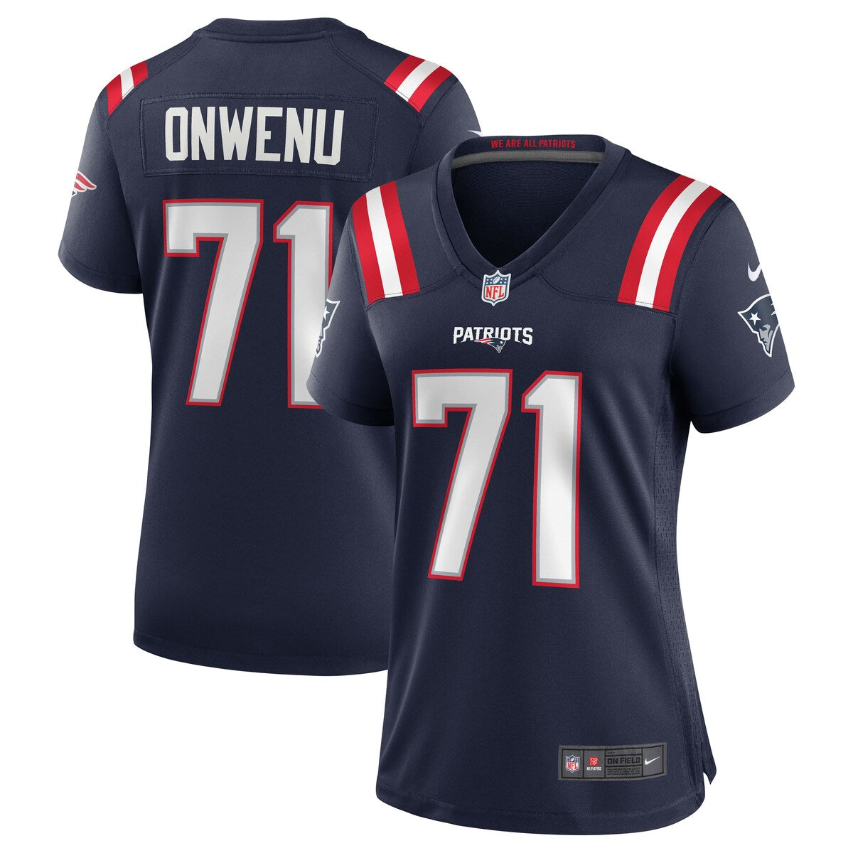 Mike Onwenu New England Patriots Nike Womens Team Game Jersey Navy