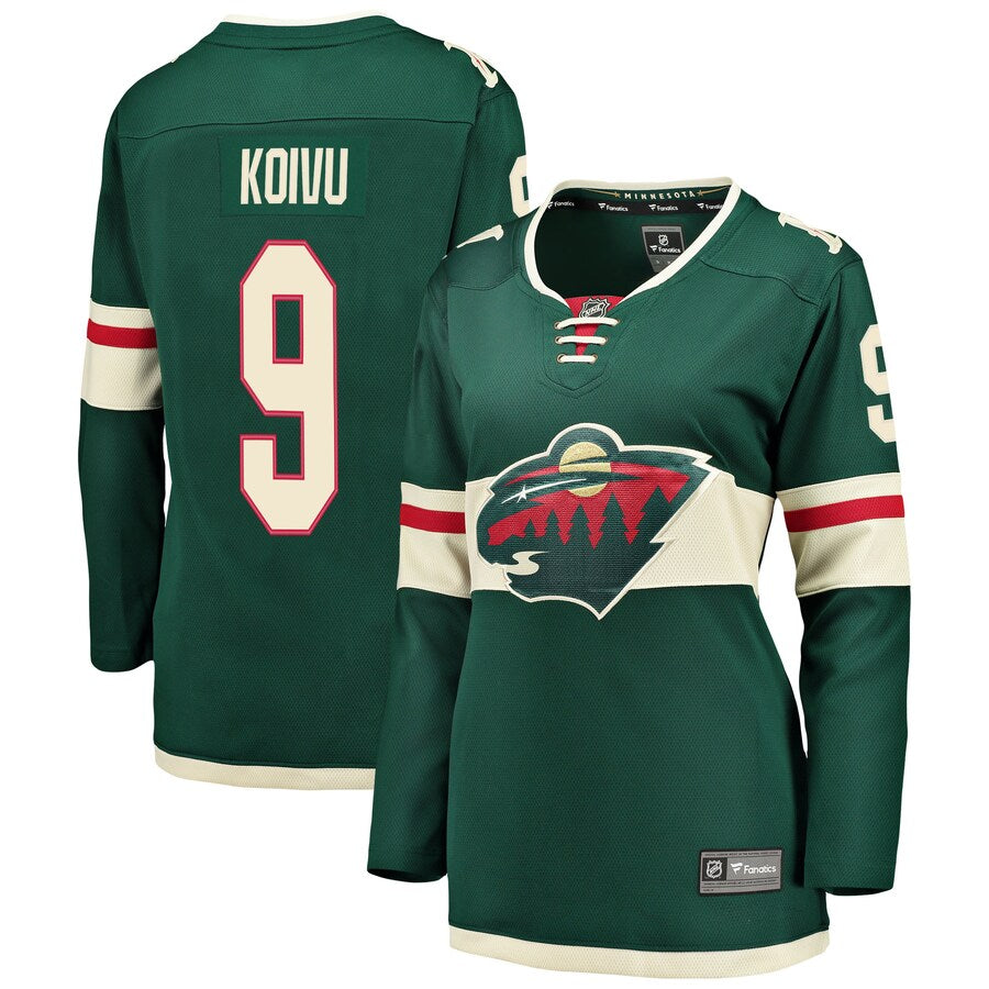 Mikko Koivu Minnesota Wild Fanatics Branded Womens Breakaway Player Jersey Green