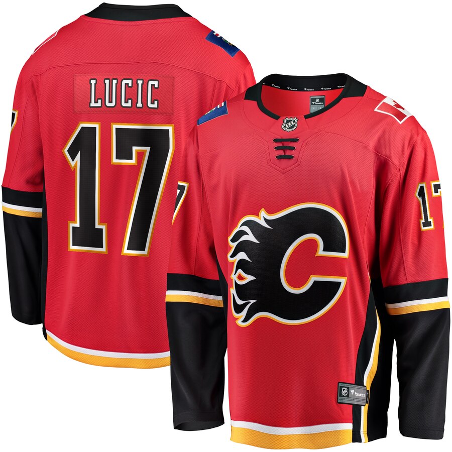 Milan Lucic Calgary Flames Fanatics Branded Replica Player Jersey Red