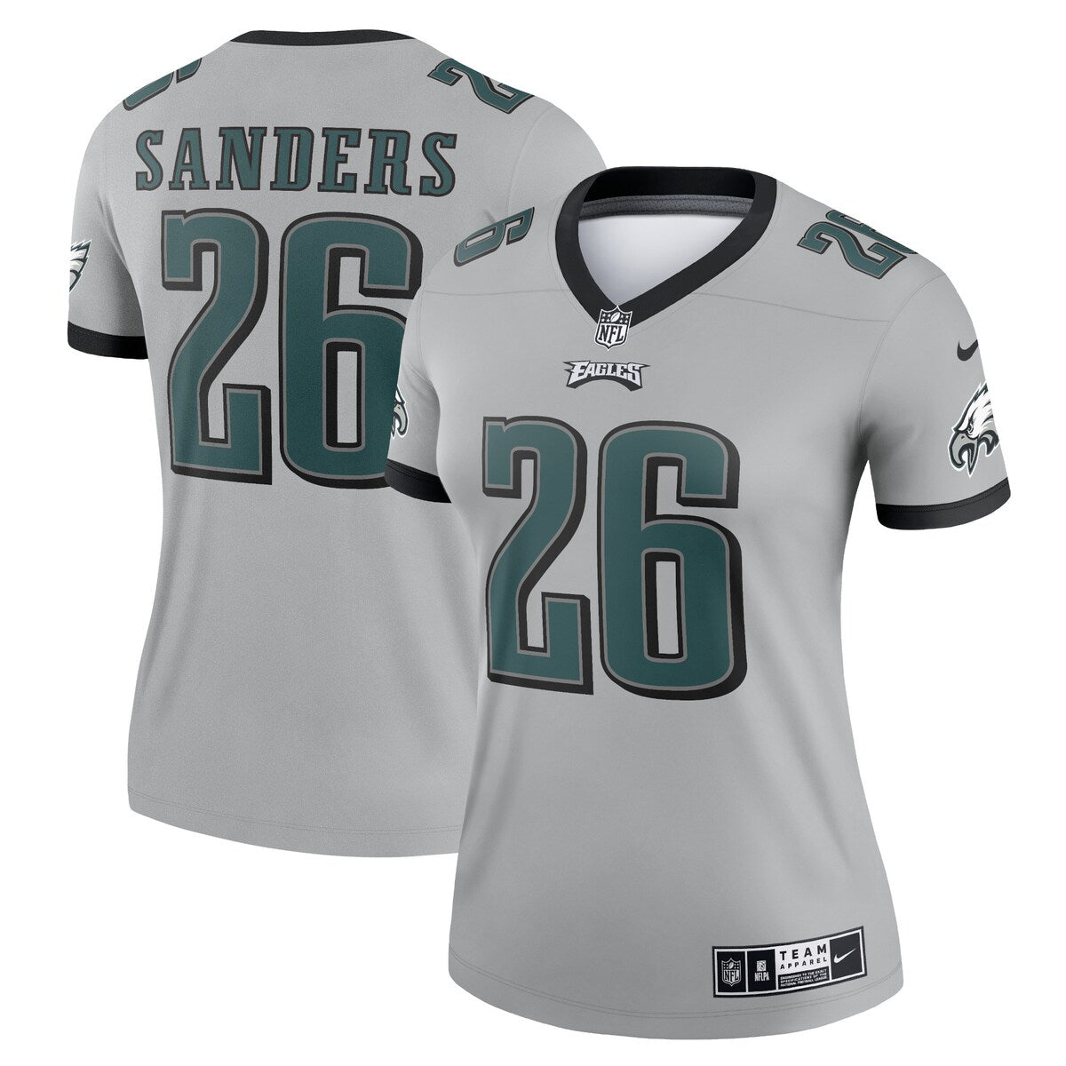 Miles Sanders Philadelphia Eagles Nike Womens Inverted Legend Jersey Silver