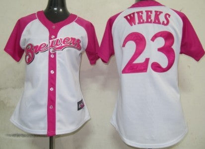 Milwaukee Brewers 23 Rickie Weeks 2012 Fashion Womens By Majestic Athletic Jersey