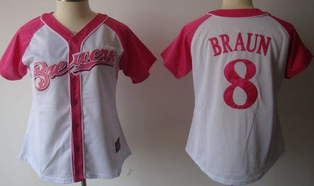 Milwaukee Brewers 8 Ryan Braun 2012 Fashion Womens By Majestic Athletic Jersey