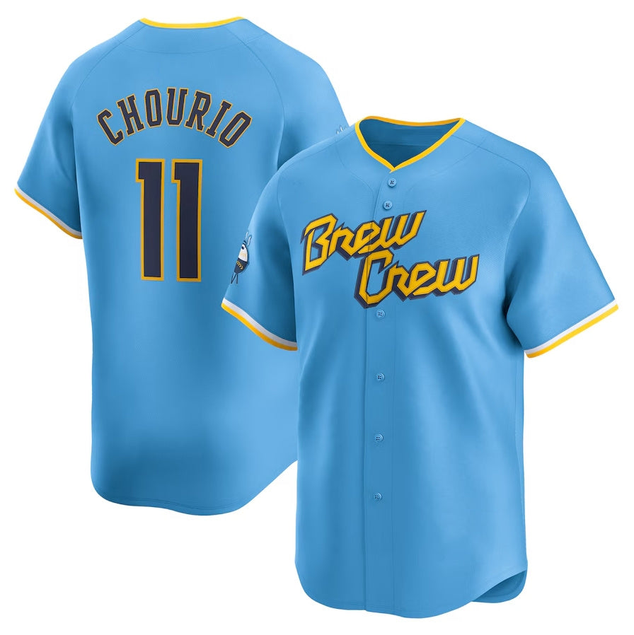 Milwaukee Brewers #11 Jackson Chourio City Connect Limited Jersey Powder Blue