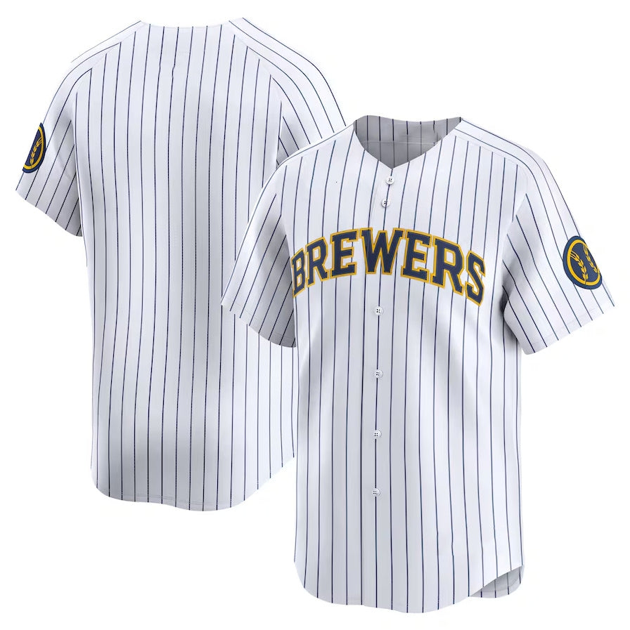 Milwaukee Brewers Alternate Limited Jersey White Stitched Baseball Jersey