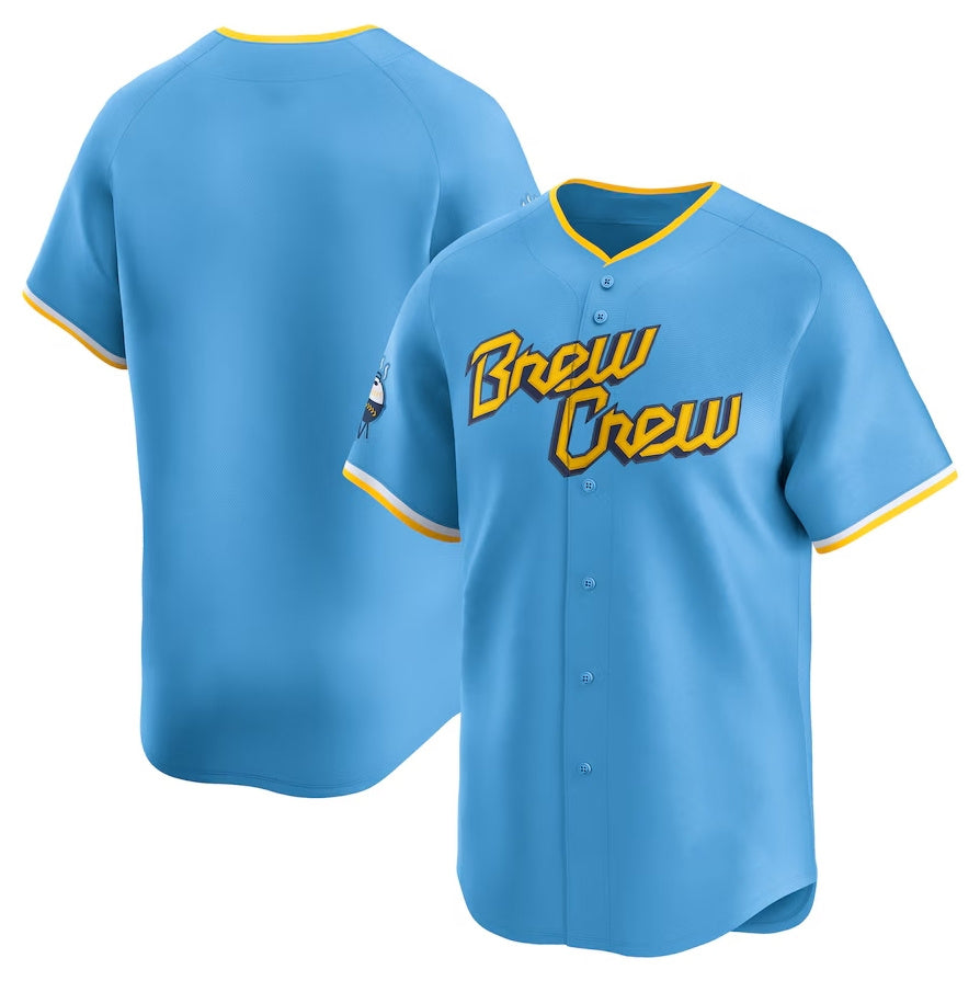 Milwaukee Brewers City Connect Limited Jersey Light Blue Stitched Baseball Jer