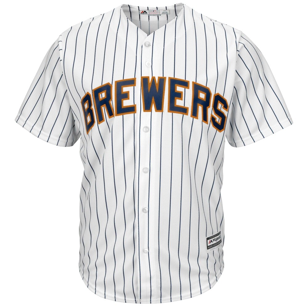 Milwaukee Brewers Majestic Official Cool Base Jersey White Color