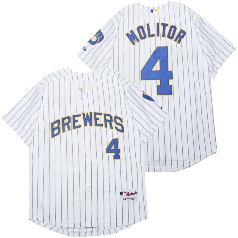 Milwaukee Brewers Paul Molitor 4 2020 Mlb White Jersey