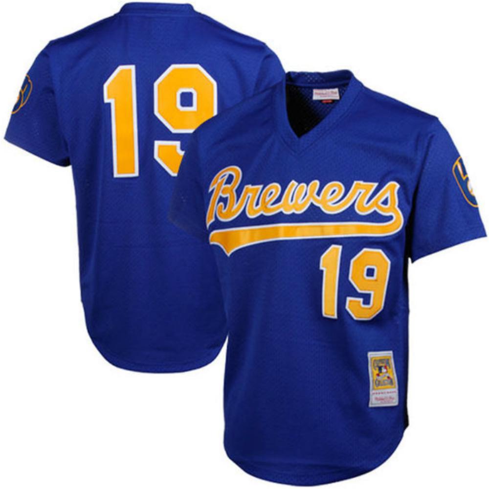 Milwaukee Brewers Robin Yount Blue 1991 Throwback Mesh Pullover Jersey