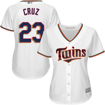 Minnesota Twins 23 Nelson Cruz White Home Womens Stitched Baseball Jersey