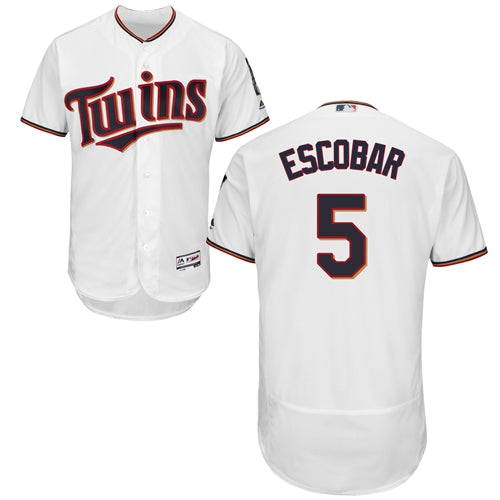 Minnesota Twins 5 Eduardo Escobar White Flexbase Authentic Collection Stitched Baseball Jersey