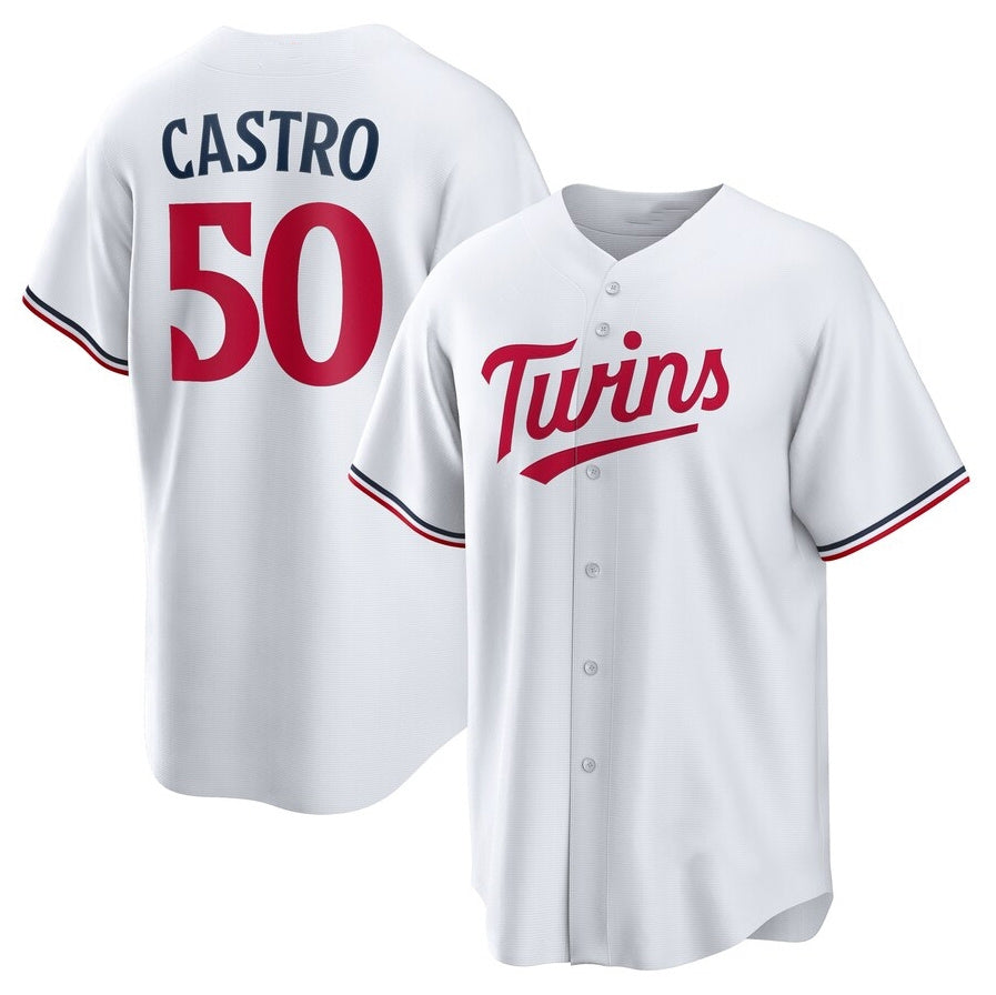 Minnesota Twins #50 Willi Castro Home Replica Jersey White Stitched Baseball J