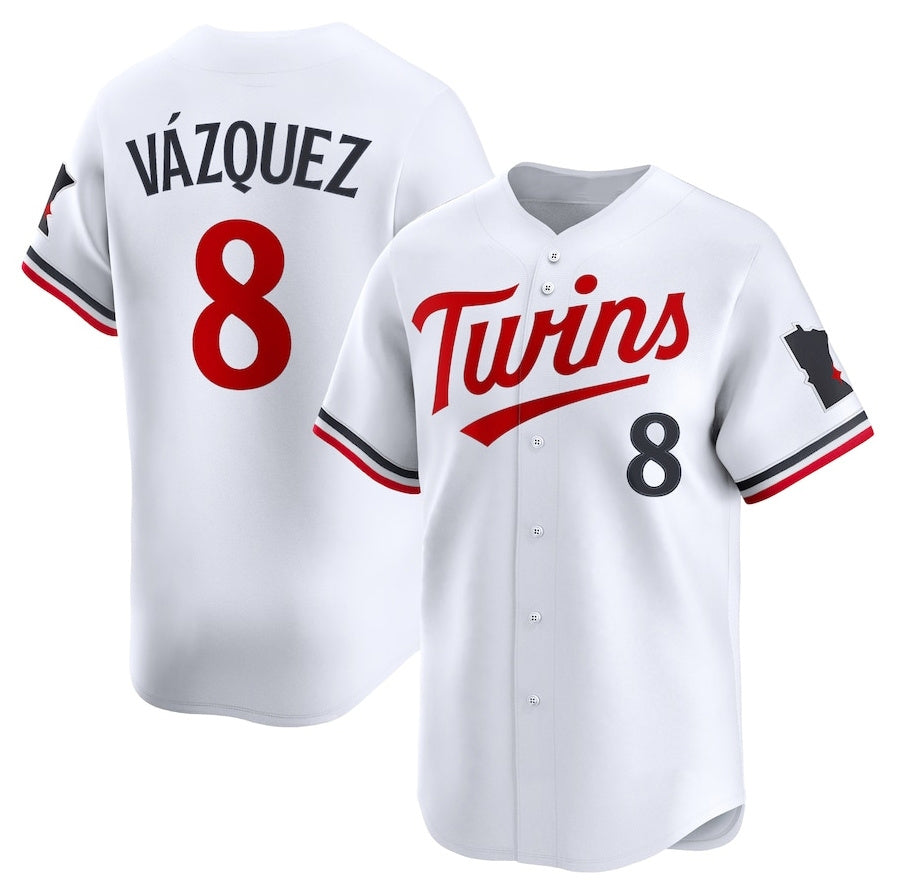 Minnesota Twins #8 Christian Vzquez Home Limited Jersey White Stitched Basebal