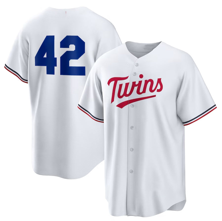 Minnesota Twins Home 2025 Jackie Robinson Day Replica Jersey White Stitched Ba