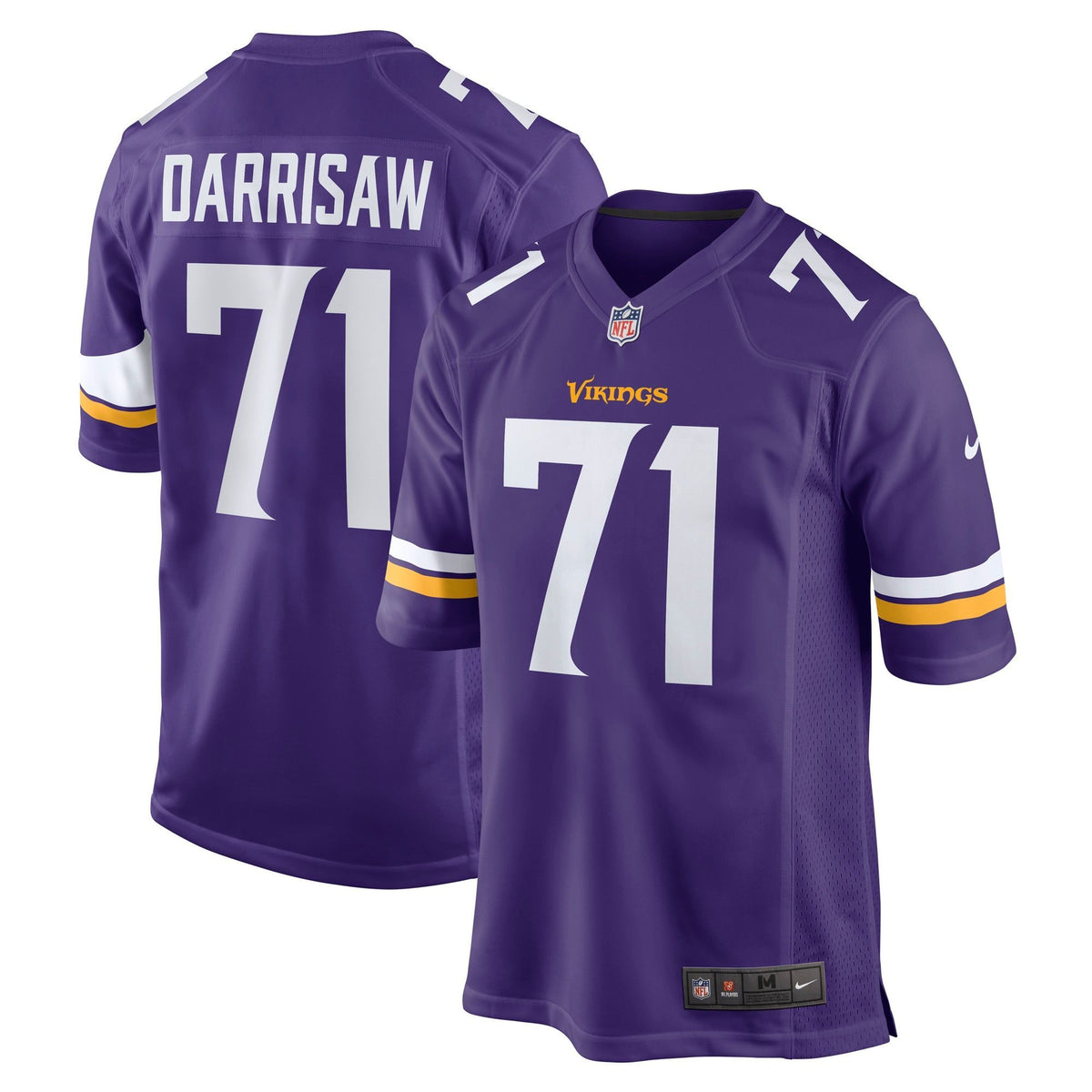 Minnesota Vikings Christian Darrisaw Purple 2021 Nfl Draft First Round Pick Game Mens Jersey Gift For Vikings Fans