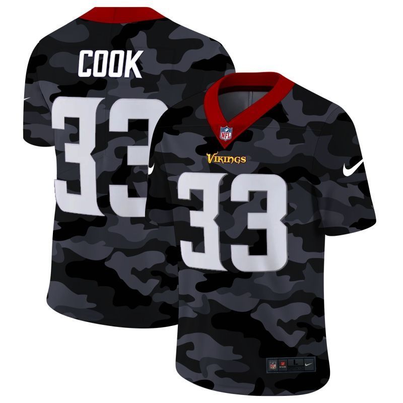 Minnesota Vikings Dalvin Cook 33 Nfl 2020 Camo Black Jersey