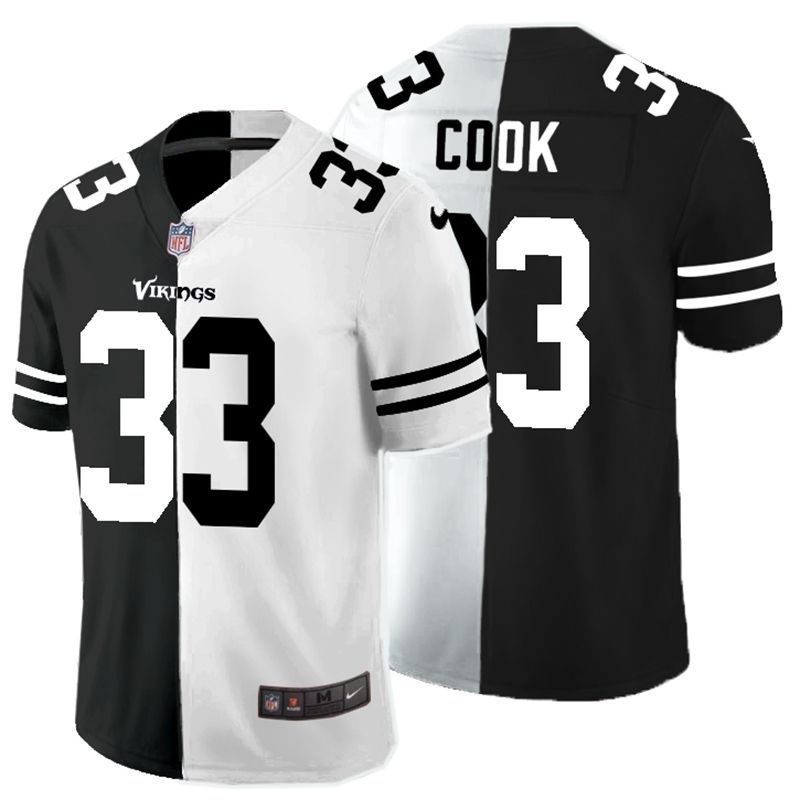 Minnesota Vikings Dalvin Cooks 33 Nfl 2020 Black And White Jersey
