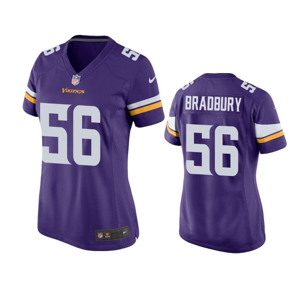 Minnesota Vikings Garrett Bradbury 2019 Nfl Draft Purple Game Womens Jersey