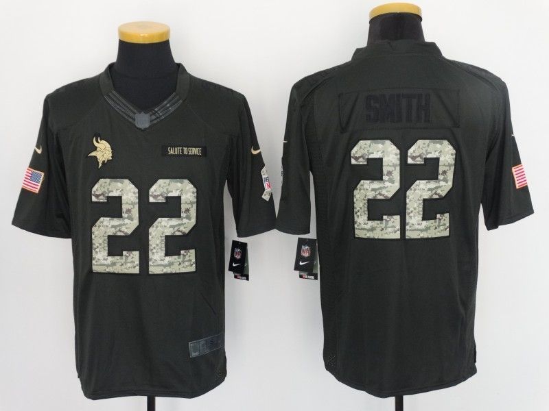 Minnesota Vikings Harrison Smith 22 Nfl 2020 Black And Camo Jersey
