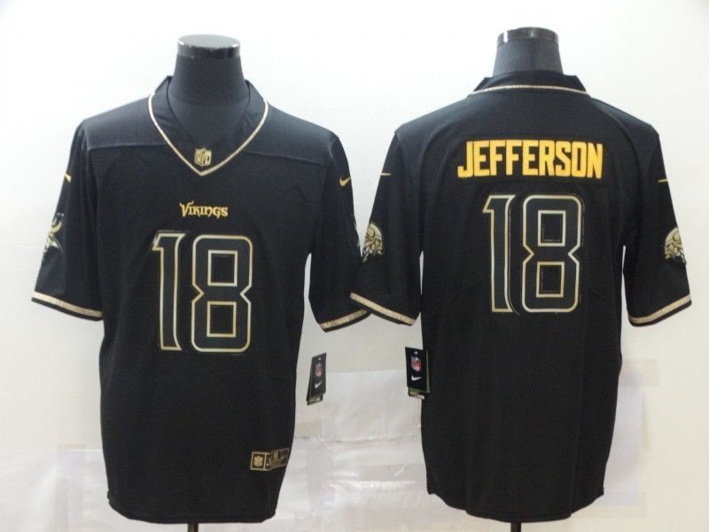 Minnesota Vikings Justin Jefferson 18 Nfl 2020 Black Jersey
