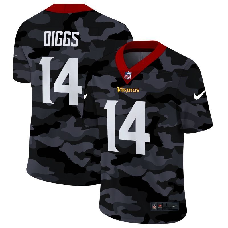 Minnesota Vikings Stefon Diggs 14 Nfl 2020 Camo Black Jersey