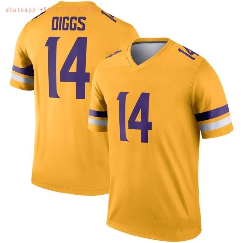 Minnesota Vikings Stefon Diggs 14 Nfl 2020 Gold Jersey Jersey