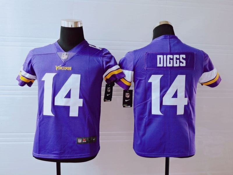 Minnesota Vikings Stefon Diggs 14 Nfl 2020 Purple Blue Jersey