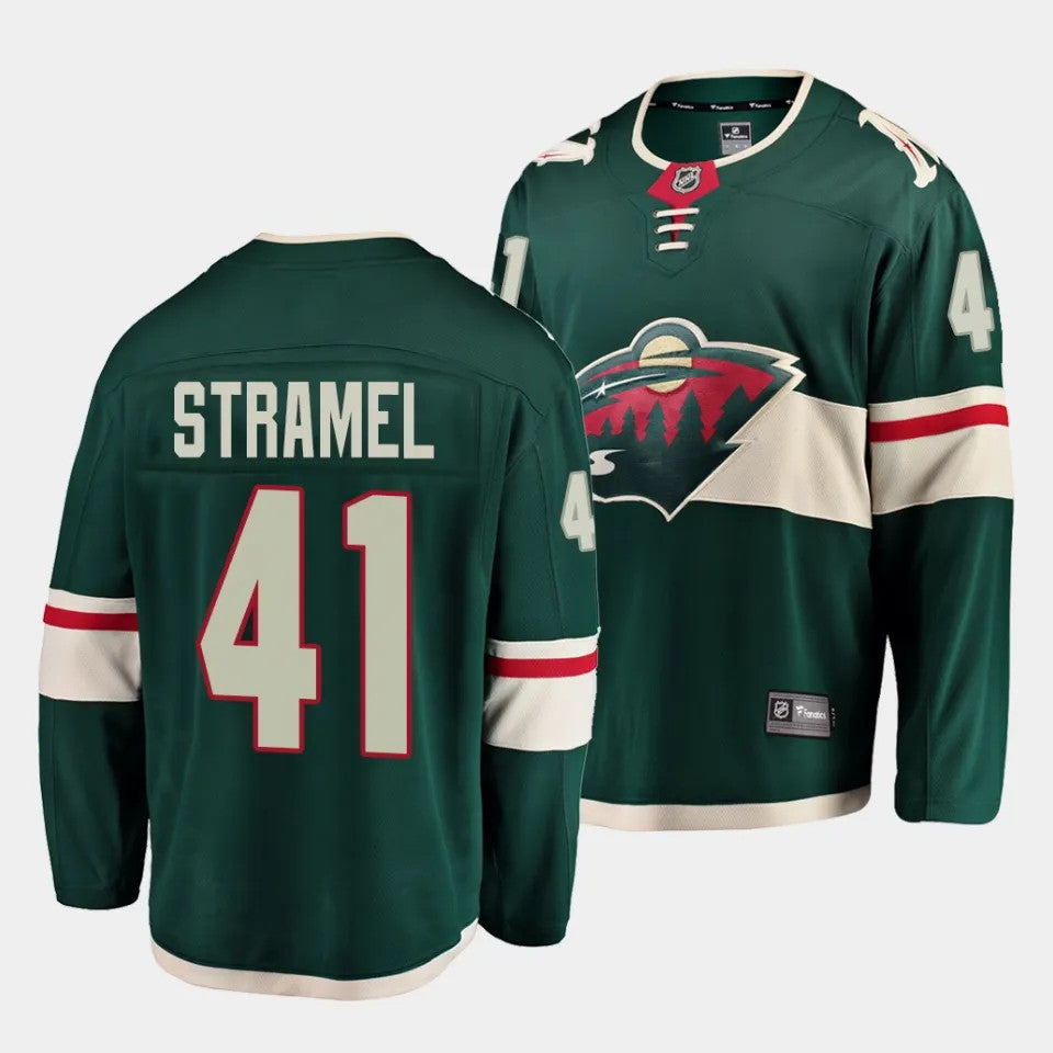 Minnesota Wild 41 Charlie Stramel Home Green Jersey 2023 Nhl Draft