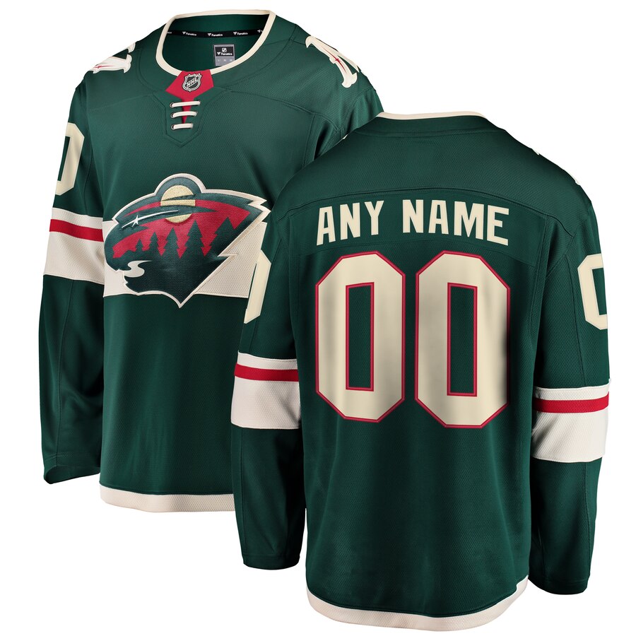 Minnesota Wild Fanatics Branded Home Breakaway Custom Jersey Green