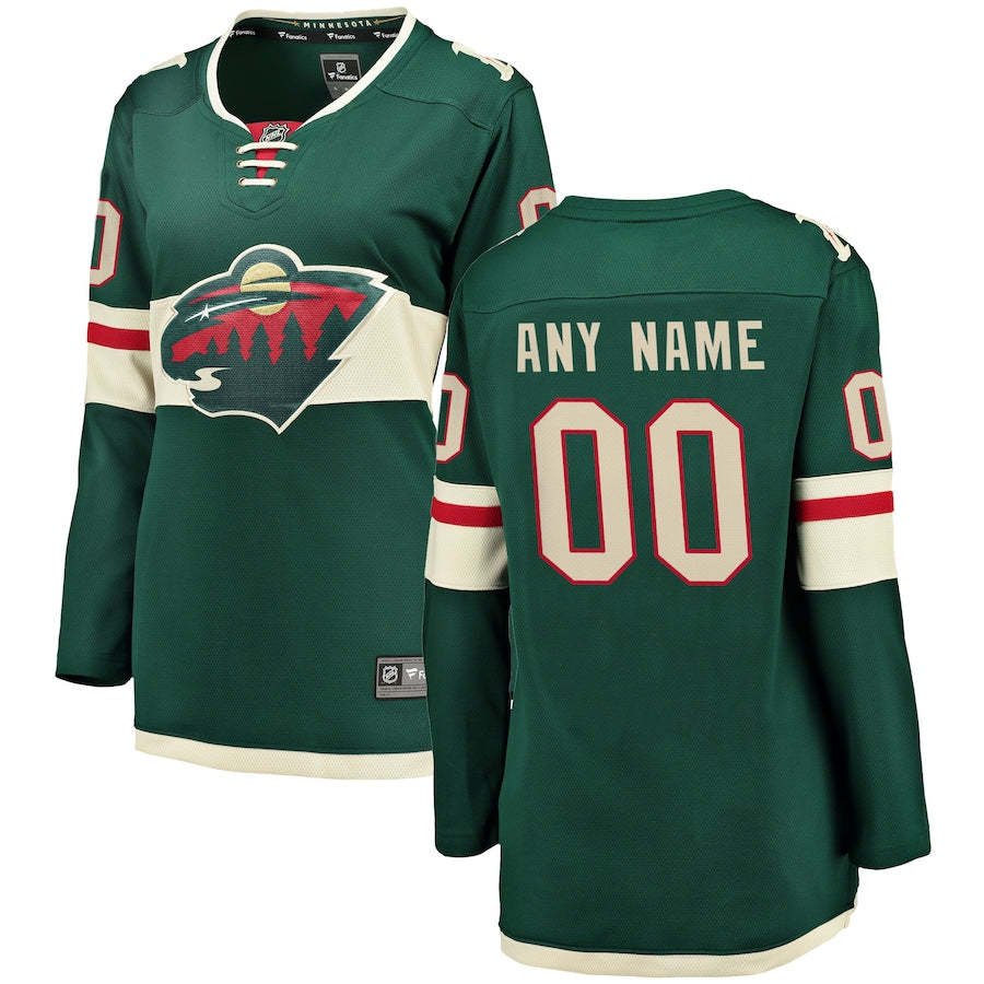 Minnesota Wild Fanatics Branded Womens Home Breakaway Custom Jersey Green