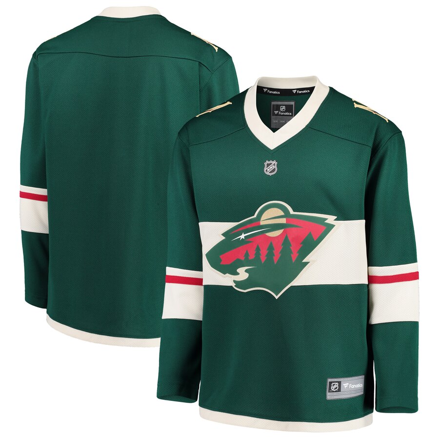 Minnesota Wild Fanatics Branded Youth Home Replica Blank Jersey Green