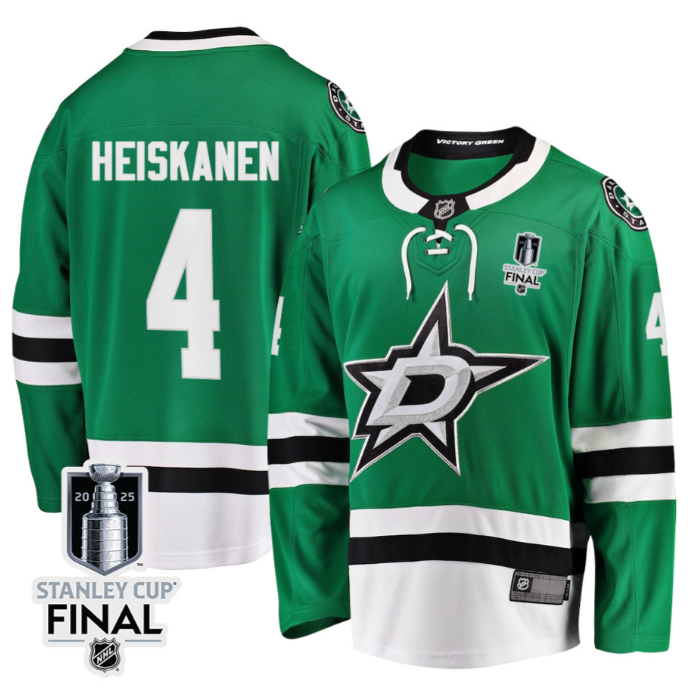 Miro Heiskanen 4 Dallas Stars 2025 STANLEY CUP Final Patch Home Men Jersey Black
