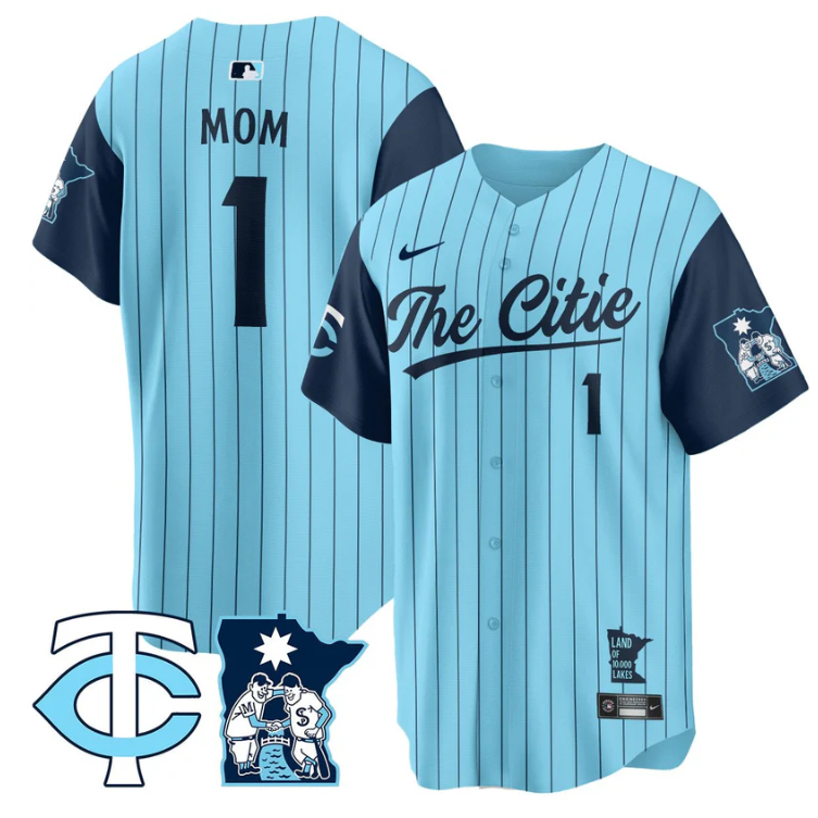 Mom Jersey #1 Minnesota Twins 2025 City Connect Concept Stitched Blue