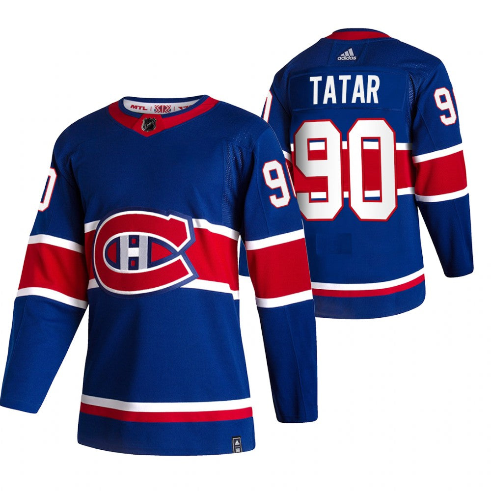 Montreal Canadiens 90 Tomas Tatar Blue Mens Adidas 2020 21 Reverse Retro Alternate Nhl Jersey