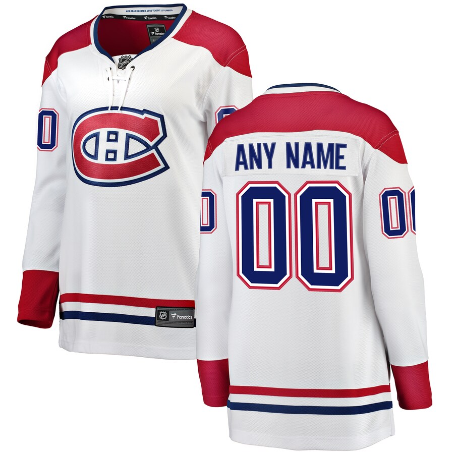 Montreal Canadiens Fanatics Branded Womens Away Breakaway Custom Jersey White