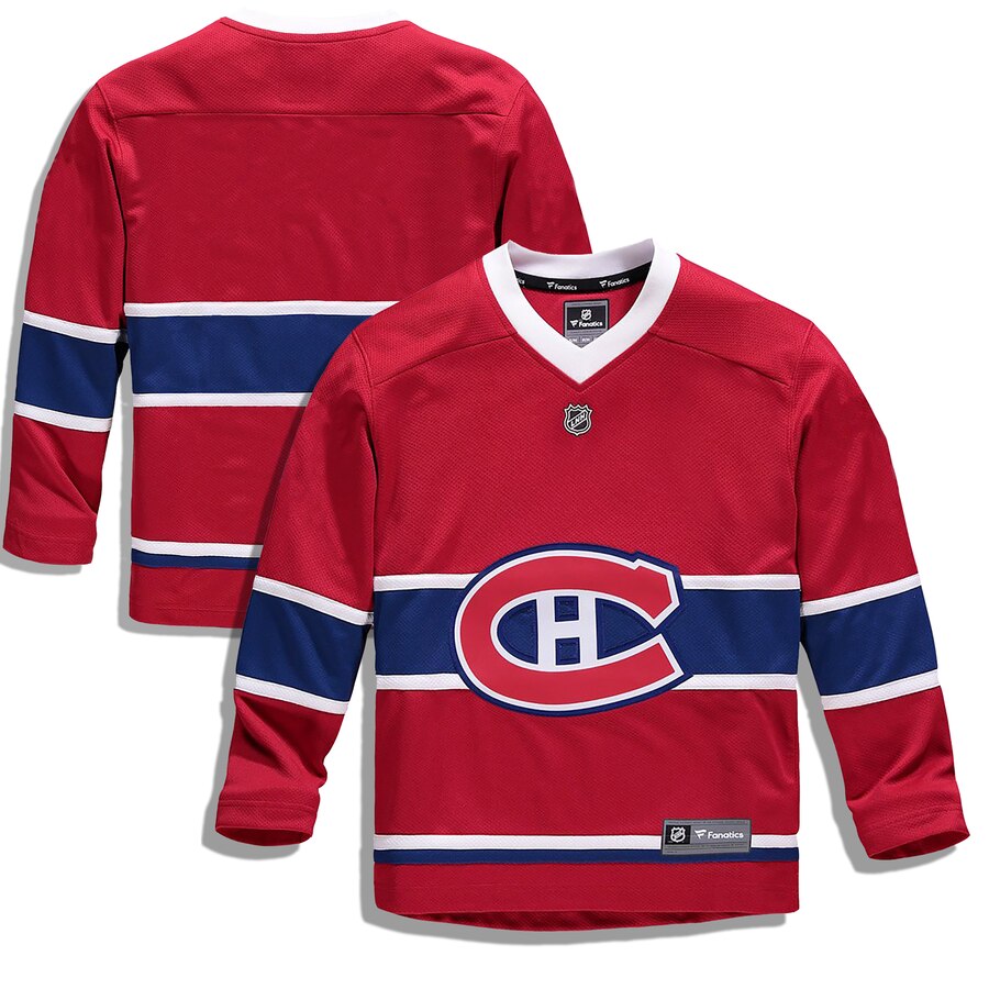 Montreal Canadiens Fanatics Branded Youth Home Replica Blank Jersey Red