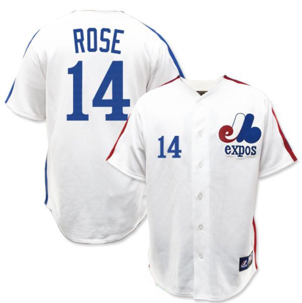 Montreal Expos Pete Rose White Throwback Jersey