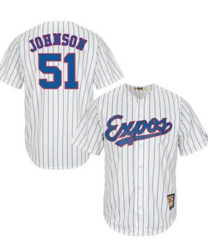 Montreal Expos Randy Johnson White Throwback Jersey