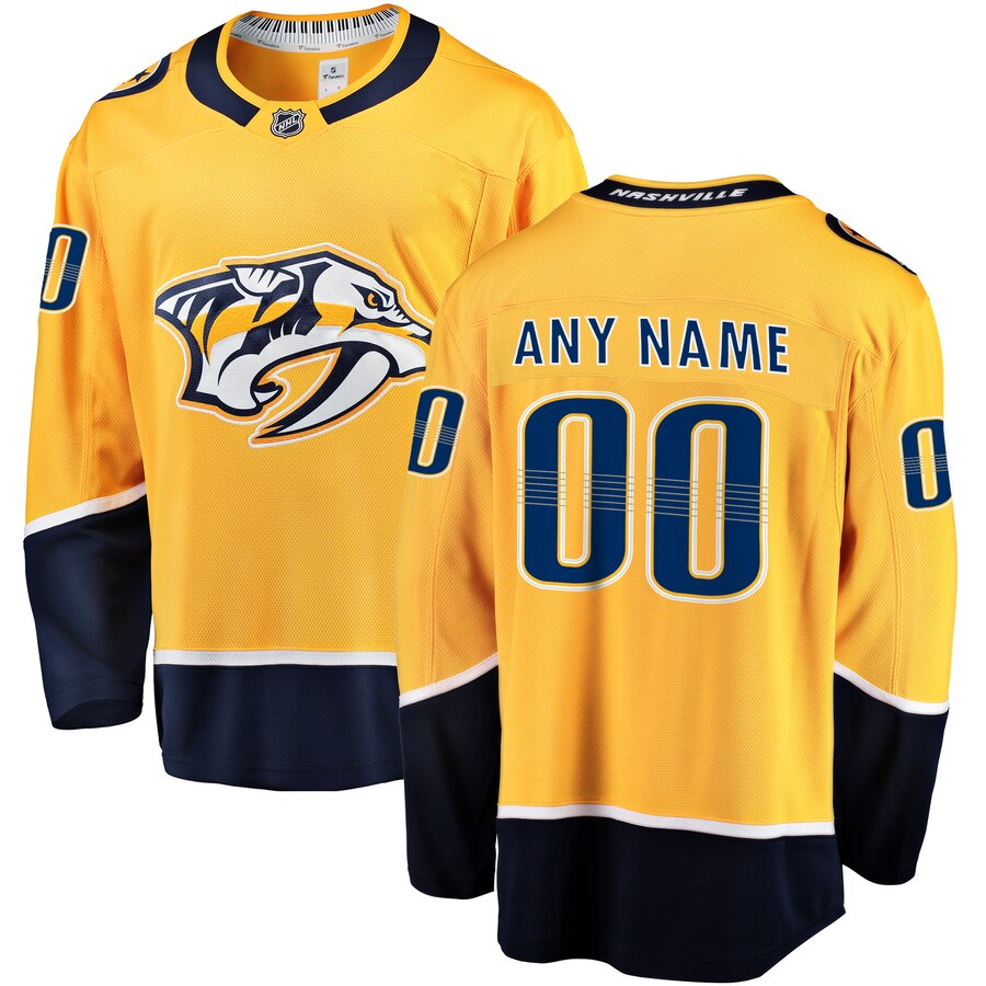 Nashville Predators Fanatics Branded Home Breakaway Custom Jersey Gold